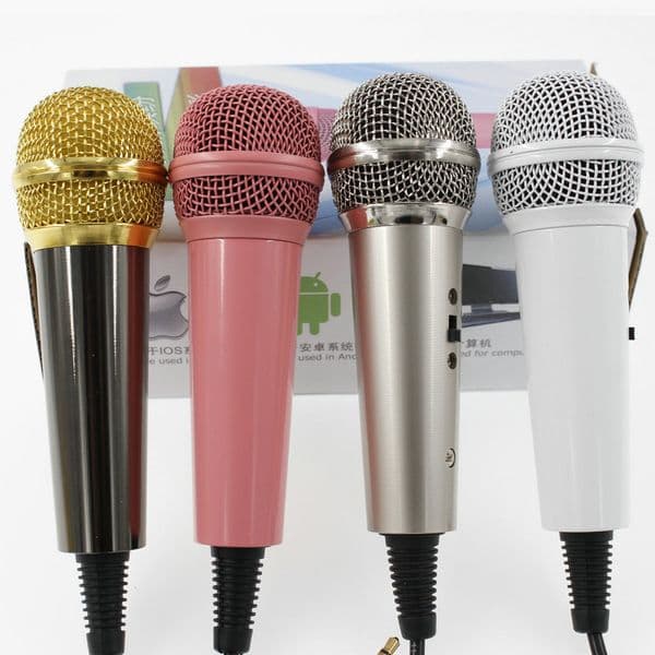 New Portable 3.5mm Stereo Studio Mic KTV Karaoke Mini Handheld Wired Condenser Microphone for Cell Phone Laptop PC Desktop Mic