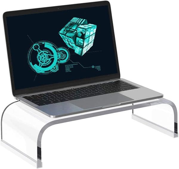 Acrylic Clear Game Computer Laptop Stand Riser 15 Multi-Functional Desktop Space Saving Stand Organizer Compatible with MacBook 13inch 14inch 15.6inch Laptops TVs