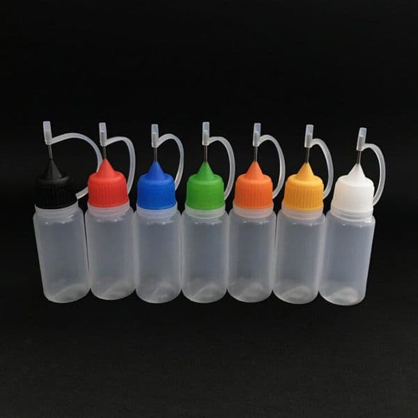 1000pcs 10ML Empty Plastic Needle Cap Bottle PET Dropper Juice Liquid Tip Container Bottles multicolor