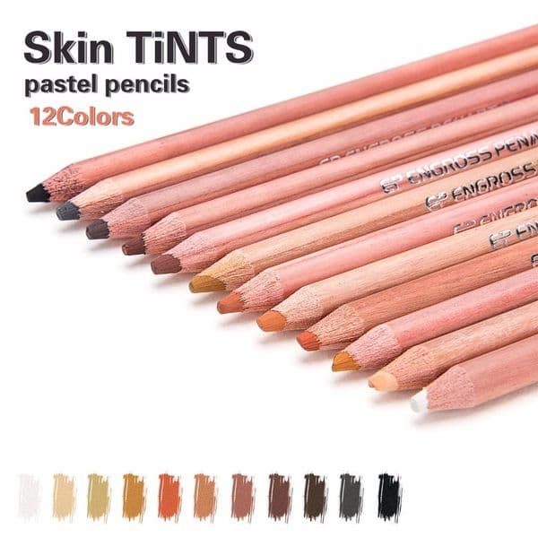 Biaoyo 12Color Soft Pastel Pencil Skin Tints Color Penil for Artist Sketch Drawing School Lapice Color Pencil for Art Stationery 201102