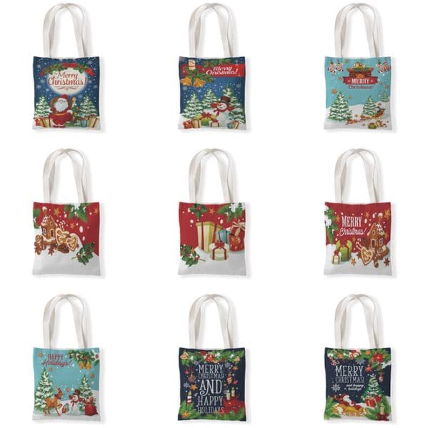 The latest size 33X37CM, Christmas gift bag, Christmas decoration canvas shoulder bag, student handbag, Christmas bag, free shipping