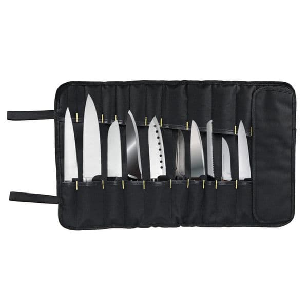 Luxury Designer Decor 4 Color Choice Chef Knife Roll Carry Case Bag Kitchen Cooking Portable Durable Storage 22 Pockets Black Blue room Gree