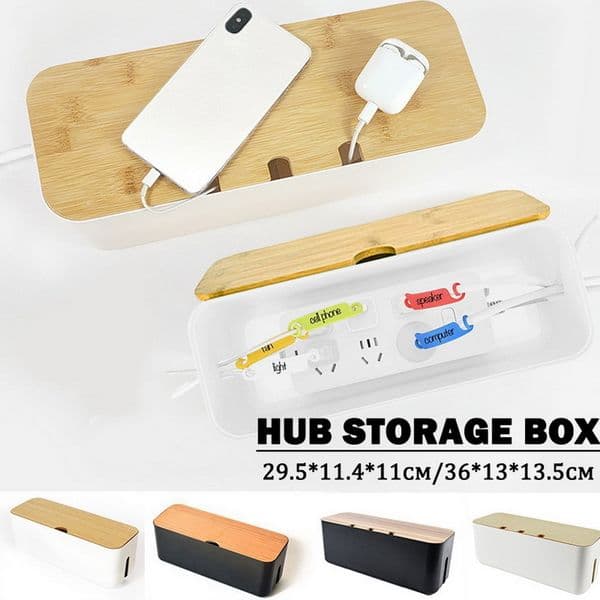 Cable Storage Box Power Strip Wire Case Anti Dust Charger Socket Organizer White/Black Desktop Network Line Lines Storage Bin Z1123