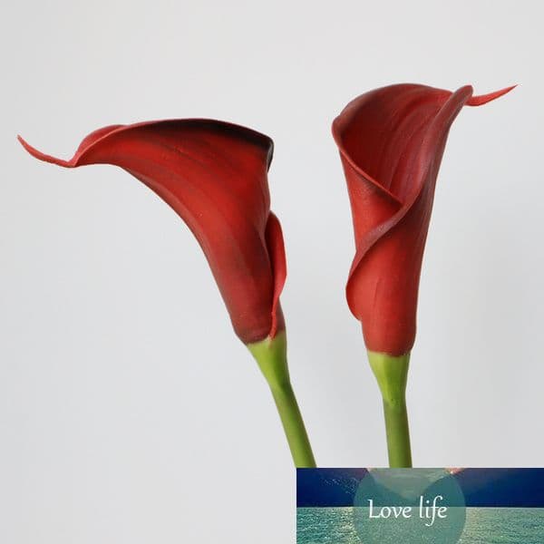 Feel 77Cm PU Alocasia Big Calla Lily Artificial Flowers Real Touch Bouquet Navy Veiner Home Wedding Decoration Accessory Flower B2