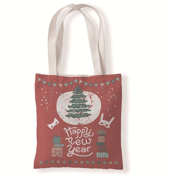 33X37CM Christmas Gift Bag Stocking Tree Style Shoulder Handbag Shopping Bag Holiday Decor