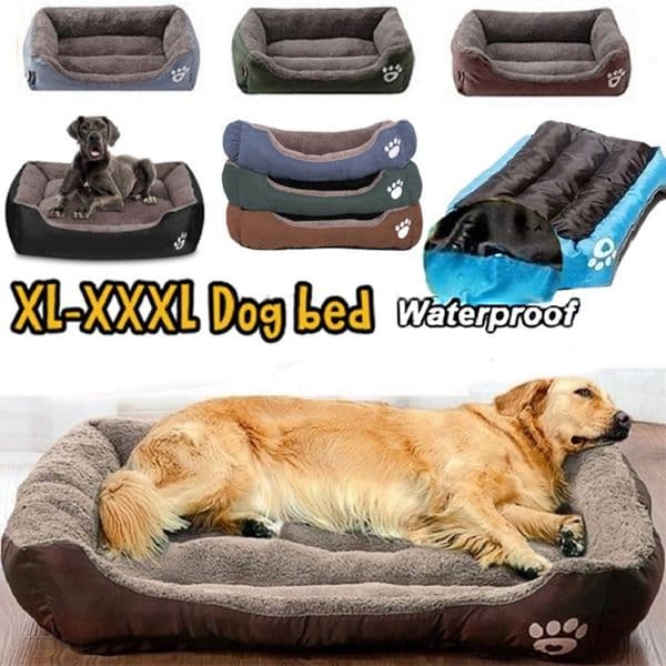 (XL-3XL) Large Pet Cat Dog Bed 3Colors Warm Cozy Dog House Soft Fleece Nest Dog Basket House Mat Autumn Winter Waterproof Kennel 201126