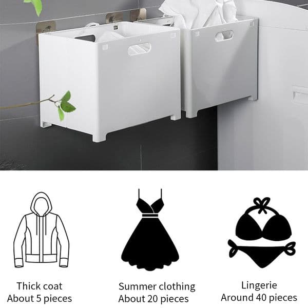 Foldable Dirty Clothes Basket Wall Hanging Laundry Basket Household Laundry Clothes Storage Basket Free Punching Laundry LJ201204