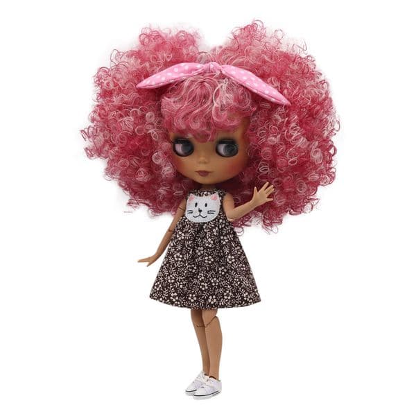 ICY Fortune Days factory blyth doll dark skin joint body New matte face Cute mixed color explosion head DIY sd gift toy LJ201031
