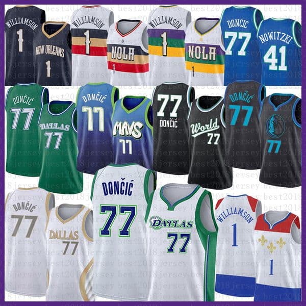 Basketball Jersey Dalla Maverick 2021 2022 New Good Orleans Multi Pelican Luka Zion 1 Williamson 77 Doncic Dirk 41 Nowitzki 0227