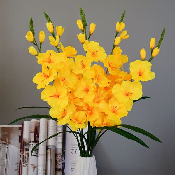 10Pc Artificial Silk Gladiolus Flowers Real Touch Orchid Fake Flower For Wedding Party Home Festival Decoration Table Arrangement B2