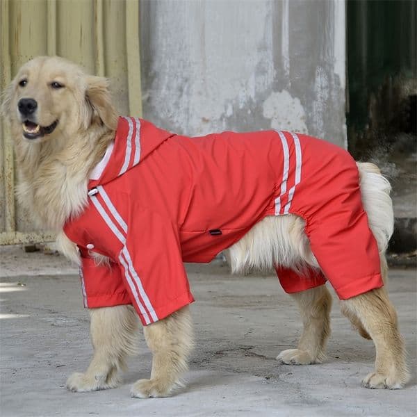 Raincoat For Dogs Waterproof Dog Coat Reflective Dog Raincoat Clothes For Large Dogs Labrador 3XL-7XL 4 Colors 201109