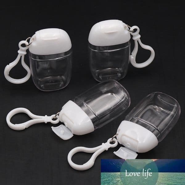 1PC 30ml Empty Hand Sanitizer Travel Small Size Holder Hook Keychain Carriers White Flip Cap Reusable Portable Empty Bottles New