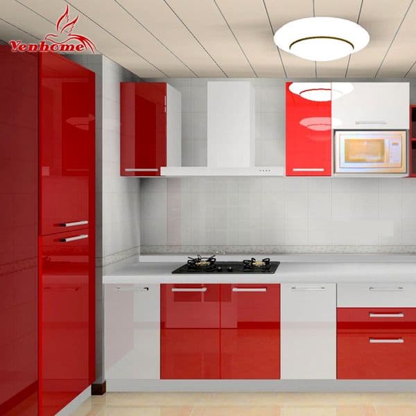 Self Adhesive Shiny Wallpaper for Wardrobe Oil-proof Waterproof Kitchen Cabinet Renovate Wall Sticker Home Decor Removable Decal 201106