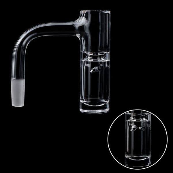 Auto Hybrid Fully Welded Smoking Beveled Edge Quartz Bangers With 2pcs Tourbillon Spinning Air Holes 10mm 14mm 18mm Frosted Joint Nails For Glass Water Bongs Pipes