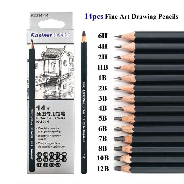 Best Quality 14/24pcs 6H-12B & 14B Drawing Charcoal Pencils Set Professional skeching pencil Graphite Pencils Pencil for Artist Y200709