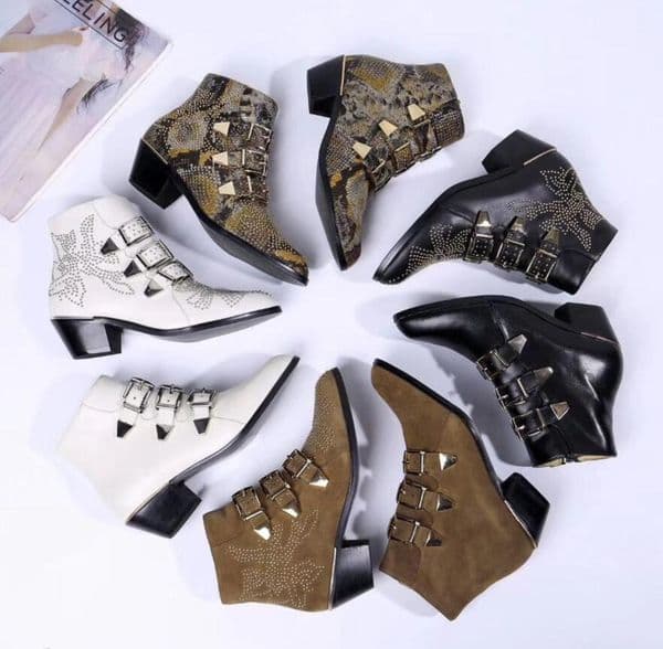 hot sale fashion boots susanna leather women suede ankle boots martin shoes women studded leather buckle combat boots 10 colors size3542