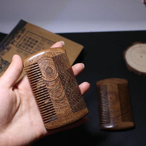 Sandalwood Pocket Beard Combs Handmade Natural Wood Anti Static Wooden Comb Multifunctional Hair Care Tools Peines De Bolsillo Para Barba De Sandalo Wholesale