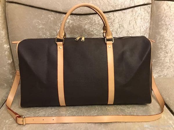 Men Duffle Bags Women Travel Bag Hand Luggage Purse Man Pu Leather Handbags Large Cross Body Totes 55cm