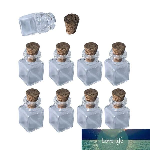 100 pcs 1ml Mini Square bottles Glass Bottles With Corks DIY Round Square Shaped Mini Art Jars Gifts Vials Cute Pendants Bottles