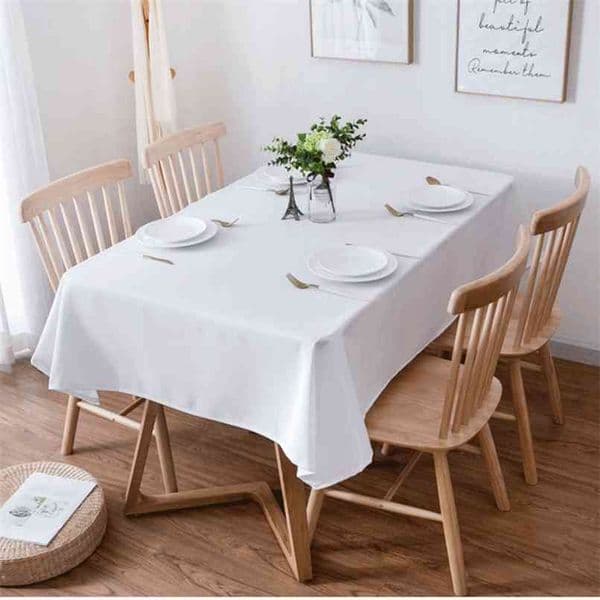 Solid Color White table cloth Tablecloth Fashion Dinner Room Cloth Plain Table Cover manteles para mesa rectangulares en tela 210626
