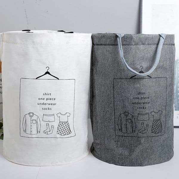 Laundry Basket Picnic Basket Stand Toy Storage Box Bag Cotton Washing Dirty Clothes Basket Organizer Bin Handle 40*50 210316