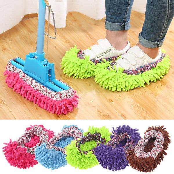 Multifunction Floor Dust Mop Slippers Cloths Lazy Mopping Shoes Home Cleaning Micro Fiber Feet Shoe Covers Washable Reusable