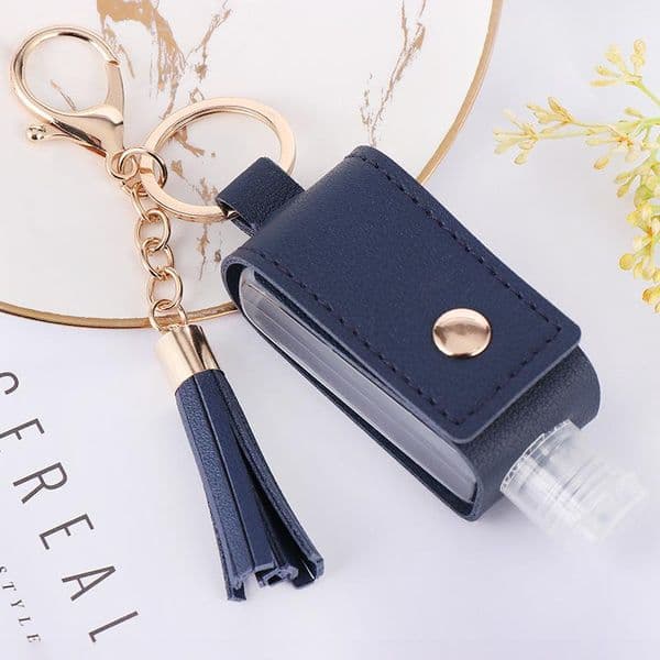 Party Favor Souvenir Gift Hand Sanitizer Holder With Bottle PU Leather Cover Tassel Keychain Portable Disinfectant Case Empty Bottles