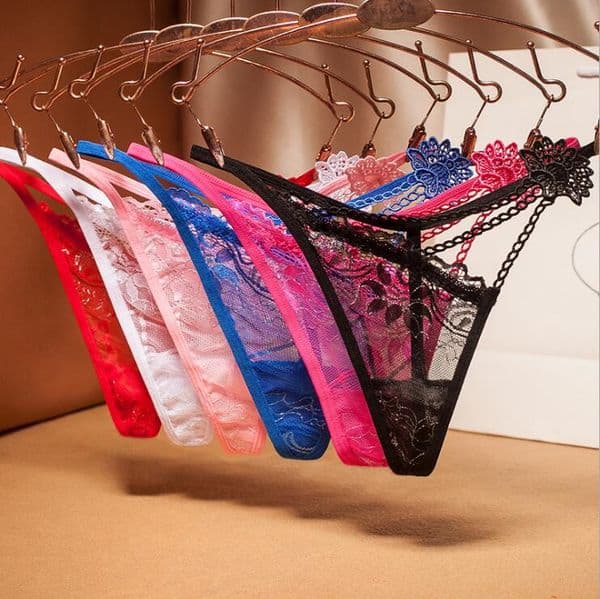 V-shaped sexy transparent T pants Women's G-Strings thong Underwear T-back DZK063 Hollow lace womens g-string