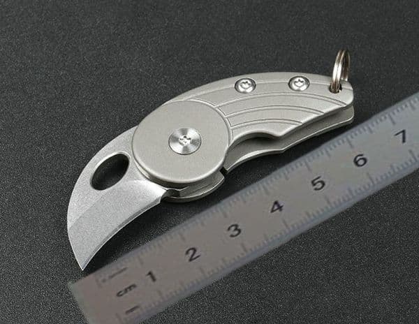 High Quality Mini Small Keychain Knife D2 Satin Blade TC4 Titanium Alloy Handle EDC Pocket Folding Knives folding knife With Nylon Bag
