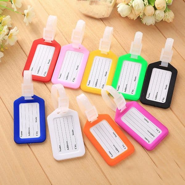 suitcase luggage tag card Creative Solid Hard PVC Plastic Aircraft Baggage Claim Tag multi colors factory direct selling
