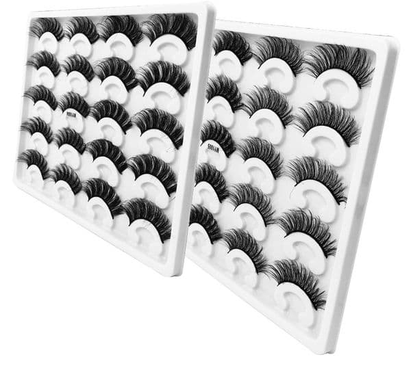 10 Pairs 3D Faux Mink False Eyelashes Set Curled Soft & Vivid Reusable Handmade Thick Fluffy Fake Lashes Extensions Wispy 8 Models Available Lashes Strip