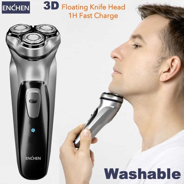 Enchen Electric Shaver BlackStone 3D Razor Men Washable Type-C USB Rechargeable Face Beard For P0817