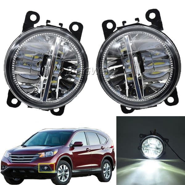 1pair(Left+Right) Fog Light Assembly Super Bright LED Fog Lamp For Honda CR-V CRV 2.4L L4 2012 2013 2014 with H11 interface