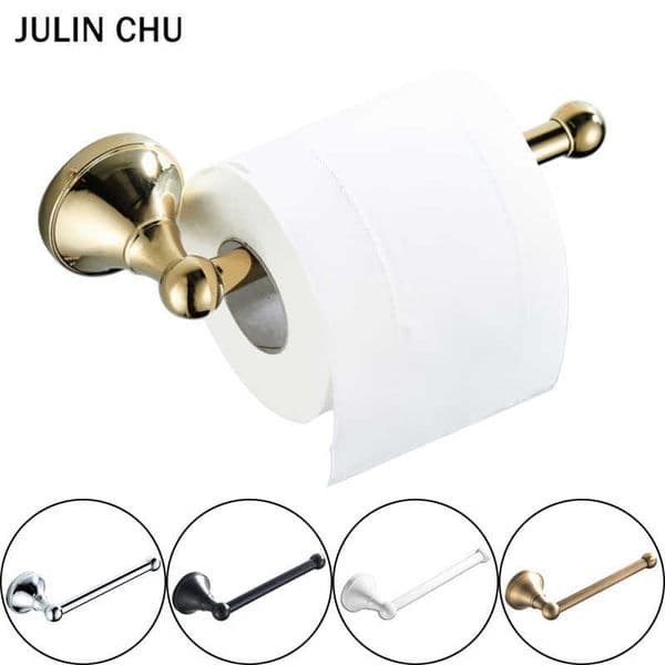 Gold Toilet Paper Holders Black Bronze Wall Mounted Chrome Antique Tissue Hanger White WC Roll Holder for Kitchen Bathroom el 210709