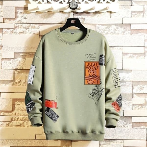 Korean Harajuku Men Swearshirts Hip Hop Oversize Man Hoodies Autumn Cotton Warm Black Sweatshirts 201127