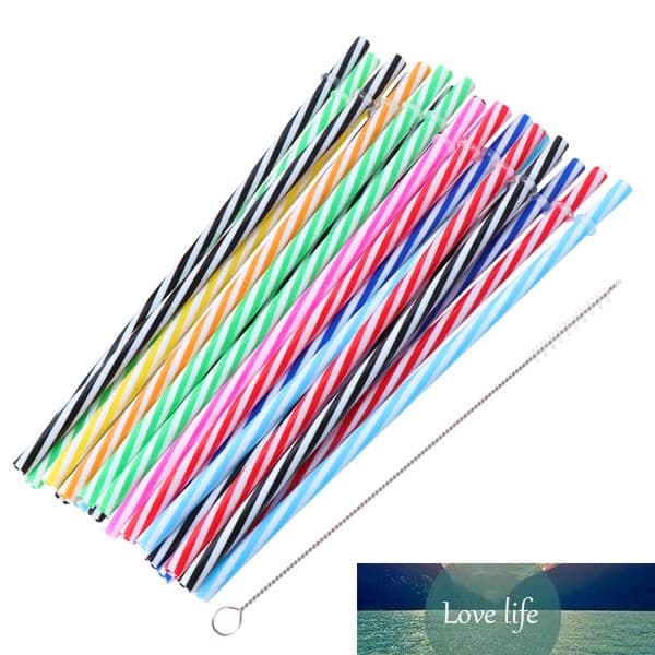 OUNONA 25pcs Two Colors Threaded Non-transparent Reusable Plastic Thick Drinking Straws Mason Jar Straws for Party or Home Use w