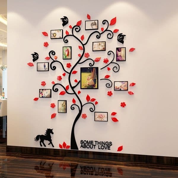 Home Decor Wall Mirror Photo Sticker plant For Kids Room Acrylic Family Tree Poster Decal Wallpaper 210310