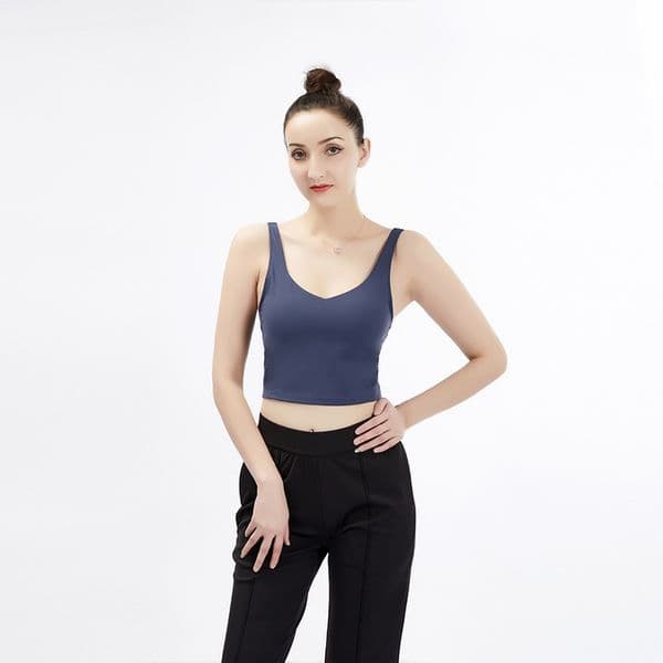 U-Back Stretchy Workout Gym Yoga Bras Women Naked Feel Athletic Fitness Training Sports Bra Tops