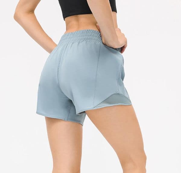 Elastic Waist Mesh Women's Hotty Hot Shorts Yoga Pants Running Fitness Casual Loose Breathable Hidden Zipper Pocket Sports Short Gym Clothes Women Underwears