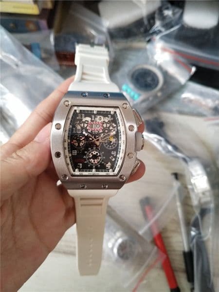 Stainless Steel Men's Wristwatch - Transparent Case, Skeletal Face, Rubber Band 001-4 thumbnail 2