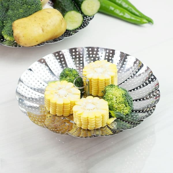 Folding Dish Steam Stainless Steel Food Steamer Basket Mesh Cooker Steamer Stainless Steel Steamer Kitchen Accessories