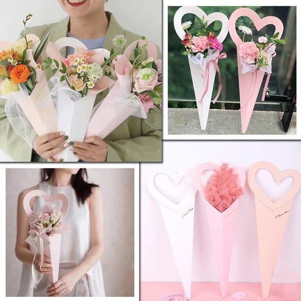 Single Flower Rose Box Love Small Bouquet Wrapping Paper Boxes For Valentine's Day Wedding Bouquet Flowers Packaging Supplies