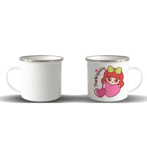 Sublimation Enamel Coffee Mug 12oz Camping Mug Metal Blank Coffee Cup Enamel Steel Tumblers FY4394