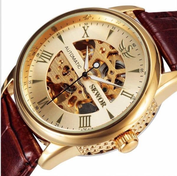 SEWOR mechanical watch Automatic movement watch Leather strap men's casual fashion watch SEW08 thumbnail 2