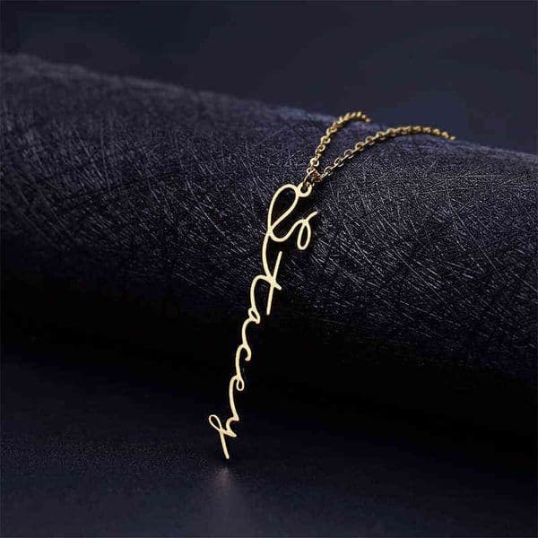 Simple Custom Vertical Name Pendant Necklace Personalized Jewelry Men Handmade Nameplate Pendant Necklaces Women Best Friend Gif H1125
