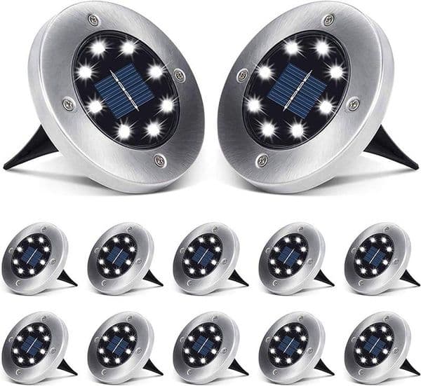 Solar Ground Lights 8 LED Solars Garden Light lawn lamp Waterproof Outdoor Solar-Disk Lighting for Pathway Yard Walkway Patio Lawns Path D3.5
