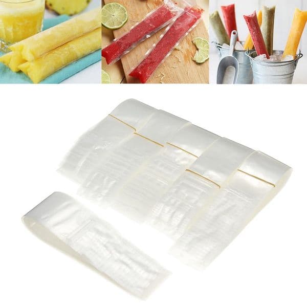 2021 Ice Popsicle Molds Bags Pop Mold Pouch with Zip Seals Free Funnel DIY Zip-Top Ice pop Pouches for Gogurt, Ice Candy or Freeze Pops