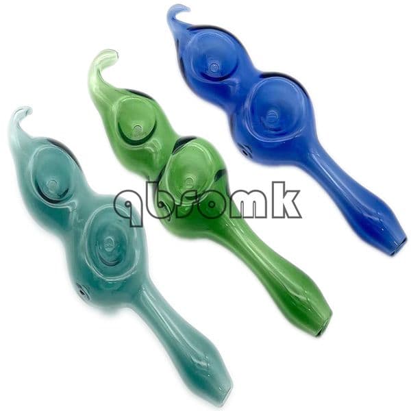 QBsomk New Arrival Double Bowl Glass Tobacco Pipe Color Glass Oil Burner Pipes With One Hole Hand Pipes For Smoking Pipes