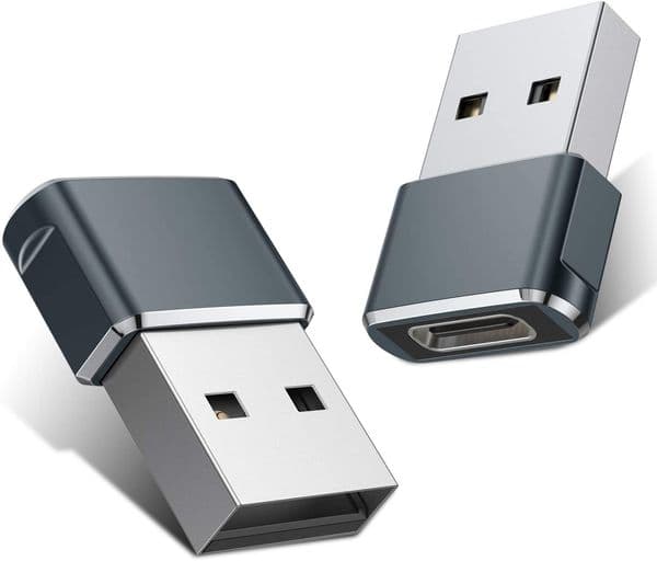USB-C Female to USB Male Adapter Type A Charger Cable Power Adaptor for iPhone 13 12 11 Mini Pro Max iPad Samsung Galaxy Note20 S21 S20 Plus Ultra