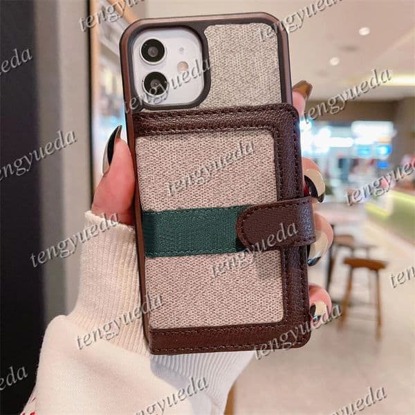 Fashion Designer Phone Cases for iPhone 17 Series 16 15 14 13 13pro 12 12pro 11 pro max Leather Card Holder Pocket Luxury Cellphone Case Cover